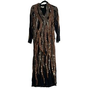 Sister max slik beaded maxi dress size small